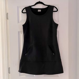 Athleta black fleece A-line minidress - M